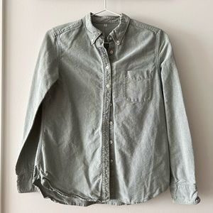 Muji airy green cotton shirt
